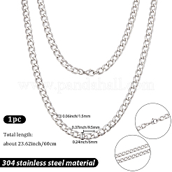 Collier chaîne cubaine en acier inoxydable 304 (1 pièce) pour homme et femme&nbsp;NJEW-BM0001-08D