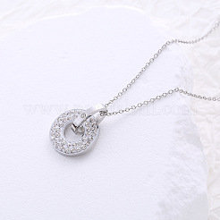 Amie Lunbi Collier haut de gamme unique de luxe français pour femme avec double anneau et diamant&nbsp;YD8315