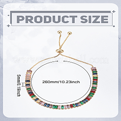 1 bracelet coulissant en perles de strass en laiton pour femmes&nbsp;BJEW-LP0002-59G