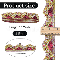 Ruban de dentelle polyester scintillant&nbsp;SRIB-WH20020-049C