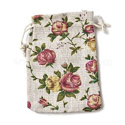 12 Stück 12 Stile Valentinstag bedruckte rechteckige Sackleinen-Verpackungsbeutel&nbsp;X1-ABAG-U006-02B