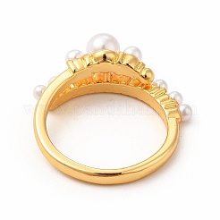 Bague de manchette imitation perle en plastique&nbsp;RJEW-F142-04G