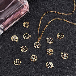 12 pièces 2 styles de breloques en acier inoxydable&nbsp;STAS-ME0002-87