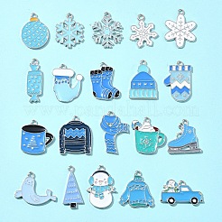 20 pendentif en alliage émaillé sur le thème de l'hiver&nbsp;ENAM-FS0001-97