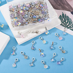 105 Stück 7 Stile Glas europäischen Baumeln Charms&nbsp;HJEW-TAC0130