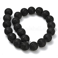 Fili di perle rotonde di roccia lavica naturale&nbsp;G-M169-18mm-03