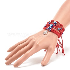 Set di braccialetti di perline intrecciati con occhio diabolico in resina da 6 pz 6&nbsp;BJEW-JB08340