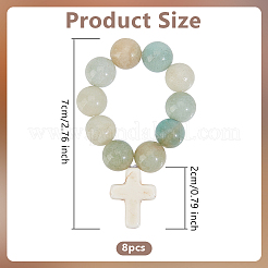 Decorazione pendente con perline rotonde di amazzonite di fiori naturali&nbsp;HJEW-OC00017