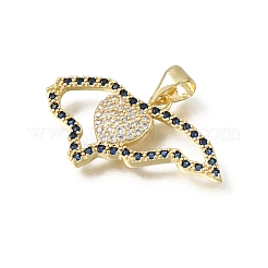 Pendentifs en laiton zircon cubique micro pavé bleu&nbsp;CU-E002-04A-G