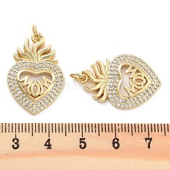 Pendentifs en laiton zircon cubique pavé&nbsp;KK-U009-10B-G