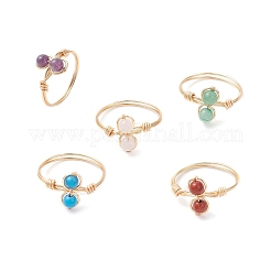 Natürliche & synthetische Edelstein Fingerringe&nbsp;RJEW-JR00945-01