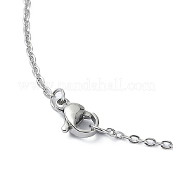 Collar con colgante de pepita de piedra preciosa mixta natural con cadenas de acero inoxidable 304&nbsp;NJEW-JN04385