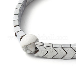 Set di bracciali elasticizzati in howlite naturale per ragazze donne&nbsp;BJEW-JB06805-03