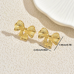 Boucles d'oreilles à tige minimalistes en acier inoxydable avec nœud papillon&nbsp;PY0370