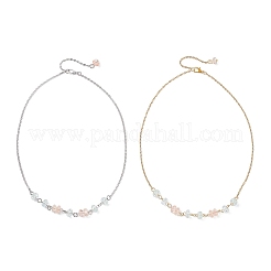 2 Stück 2 Farben Crackle Glas Unterlegscheibe Perlen Halsketten&nbsp;NJEW-JN05485