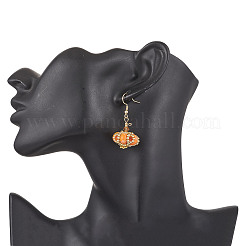 Halloween Motiv Kürbis handgemachte Glasperlen Ohrringe&nbsp;EJEW-MZ00476