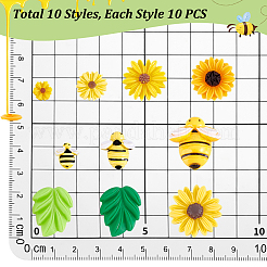 100 Stück 10 Arten undurchsichtige Harz Cabochons&nbsp;RESI-PH0002-60