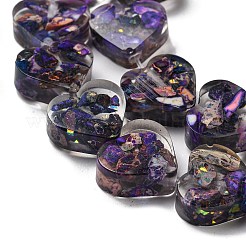 Diaspro imperiale naturale tinto con fili di perline di resina&nbsp;G-G083-B02-01