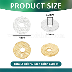 300 pz. 2 colori perline distanziatrici in ottone placcato cremagliera&nbsp;KK-PH0015-01