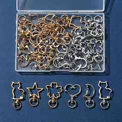 40 Stück 10 Arten drehbare Karabinerhaken aus Legierung&nbsp;FIND-FS0004-74