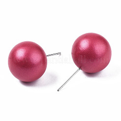 Boucles d'oreilles rondes en bois de schima peintes pour fille femme&nbsp;EJEW-T017-01D