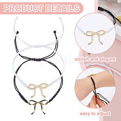 4 bracelet à breloques en laiton avec nœud papillon&nbsp;BJEW-HS00013