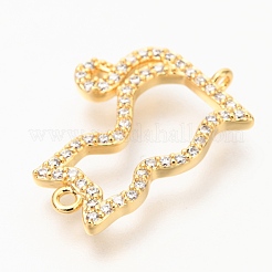 Messing Micro Pave Clear Kubisch Zirkonia offene Rückseite Lünette verbindet Anschlüsse&nbsp;ZIRC-J024-11G