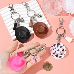 Porte-clés à pompon en plastique&nbsp;KEYC-YW00304-03