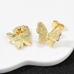 Pendientes de mariposa de latón&nbsp;EJEW-C152-02G