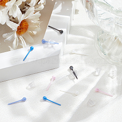 5 paio di orecchini a bottone in zirconia bioceramica ipoallergenica e 5 colori per orecchie sensibili&nbsp;EJEW-BBC0001-42A