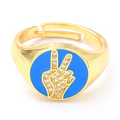 Bagues réglables en laiton plaqué 18k or véritable&nbsp;RJEW-L071-29G