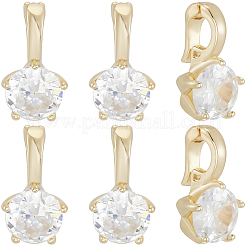 8 breloques en laiton micro pavé de zircone cubique&nbsp;KK-BBC0021-32