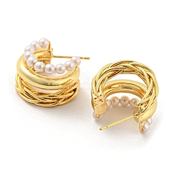 Boucles d'oreilles en laiton plaqué à crémaillère&nbsp;EJEW-K263-26G
