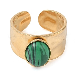 Anelli ovali in malachite naturale&nbsp;RJEW-Z057-12G-03