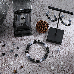 Kits de perles rondes en obsidienne naturelle&nbsp;DIY-SC0027-48