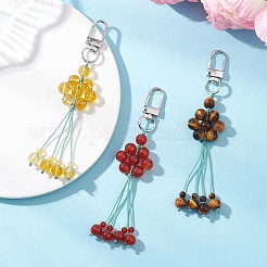 3 pendentif décoratif en cornaline naturelle&nbsp;HJEW-TA00424