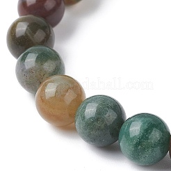 Bracelets extensibles en perles rondes en agate indienne naturelle&nbsp;BJEW-TA00410-02