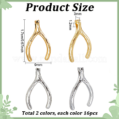 32 pièces 2 couleurs pendentifs en laiton&nbsp;KK-PH0015-45