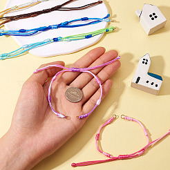 14 Stück 7 Farben segmentgefärbtes geflochtenes Nylonschnurarmband&nbsp;AJEW-TAC00014