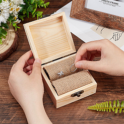 Quadratische Aufbewahrungsboxen für Fingerringe aus Holz&nbsp;CON-WH0086-062