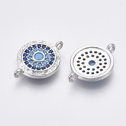 Conectores de enlaces de circonita cúbica micro pavimentar de latón&nbsp;ZIRC-T005-034P