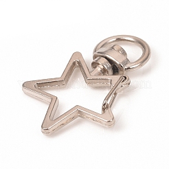 Fermoirs mousquetons pivotants en alliage de zinc en forme d'étoile&nbsp;LS-IFIN-WH0053-02P