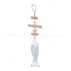 Pendentif suspendu en bois de poisson de style méditerranéen&nbsp;HJEW-C007-02A