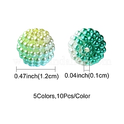 50pcs 5 Farben nachgemachte Perlenacrylperlen&nbsp;OACR-FS0001-62B