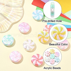 10pcs perles acryliques opaques de placage uv&nbsp;OACR-YW0002-21A
