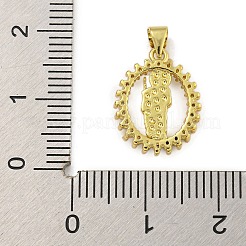 Gestell Messing micro ebnen Zirkonia Anhänger&nbsp;KK-C074-58G-03
