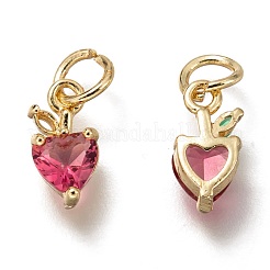 Charms in ottone con micro pavé di zirconi rosa intenso&nbsp;ZIRC-I051-08G