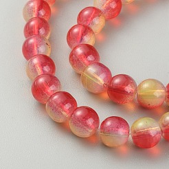 Hilo de perlas de vidrio de imitación de jade&nbsp;GLAA-WH0038-07B