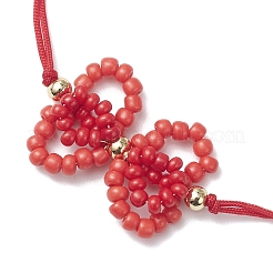 3 bracciale di perline di vetro intrecciate in 3 colori&nbsp;BJEW-MZ00230
