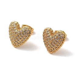 Boucles d'oreilles en forme de cœur plaqué en rack&nbsp;EJEW-L224-73G